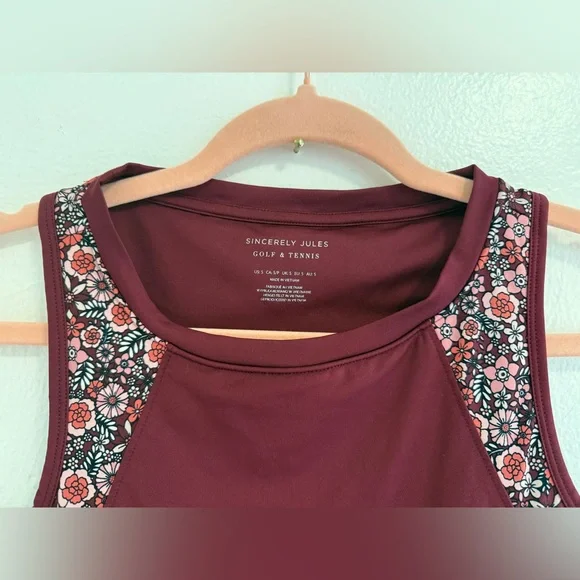 Sincerely Jules Burgundy Floral Golf / Tennis Set - Picture 2 of 11